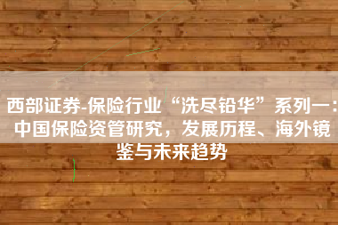 西部证券-保险行业“洗尽铅华”系列一：中国保险资管研究，发展历程、海外镜鉴与未来趋势