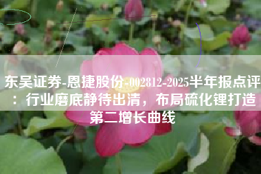 东吴证券-恩捷股份-002812-2025半年报点评：行业磨底静待出清，布局硫化锂打造第二增长曲线