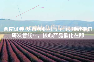 西南证券-基石药业~B-2616.HK-持续推进研发管线2.0，核心产品催化在即