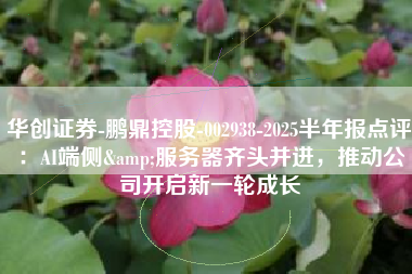 华创证券-鹏鼎控股-002938-2025半年报点评：AI端侧&服务器齐头并进，推动公司开启新一轮成长
