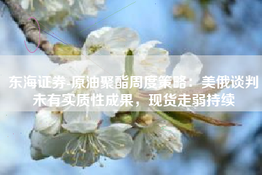 东海证券-原油聚酯周度策略：美俄谈判未有实质性成果，现货走弱持续