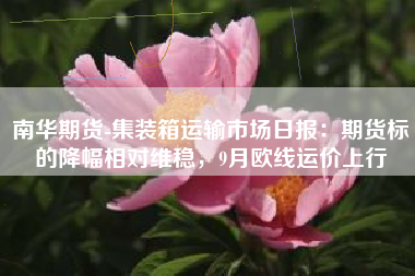 南华期货-集装箱运输市场日报：期货标的降幅相对维稳，9月欧线运价上行