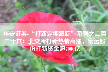 华安证券-“打新定期跟踪”系列之二百二十六：北交所打新热情高涨，宏远股份打新资金超7000亿