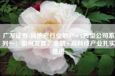 广发证券-房地产行业地产+X转型公司系列一：衢州发展，金融+高科技产业扎实推进