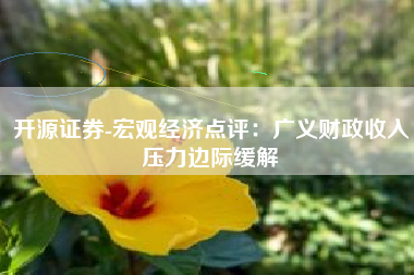 开源证券-宏观经济点评：广义财政收入压力边际缓解