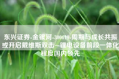 东兴证券-金银河-300619-周期与成长共振或开启戴维斯双击~锂电设备前段一体化程度国内领先