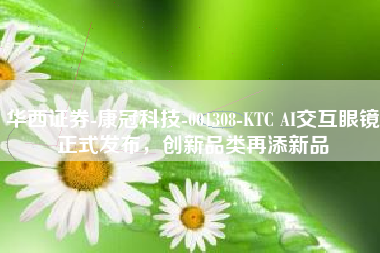 华西证券-康冠科技-001308-KTC AI交互眼镜正式发布，创新品类再添新品