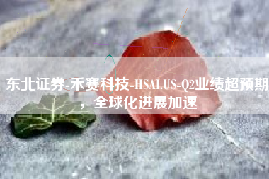 东北证券-禾赛科技-HSAI.US-Q2业绩超预期，全球化进展加速