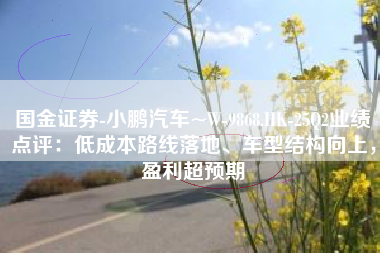 国金证券-小鹏汽车~W-9868.HK-25Q2业绩点评：低成本路线落地、车型结构向上，盈利超预期