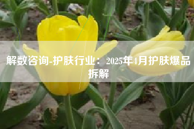 解数咨询-护肤行业：2025年4月护肤爆品拆解