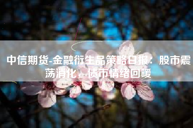 中信期货-金融衍生品策略日报：股市震荡消化，债市情绪回暖