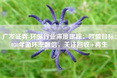 广发证券-环保行业深度跟踪：欧盟目标2030年循环率翻倍，关注回收+再生
