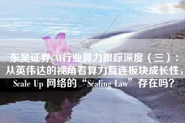 东吴证券-AI行业算力跟踪深度（三）：从英伟达的视角看算力互连板块成长性，Scale Up 网络的“Scaling Law”存在吗？