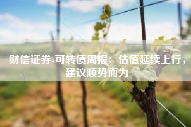 财信证券-可转债周报：估值延续上行，建议顺势而为