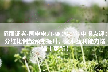 招商证券-国电电力-600795-25年中报点评：分红比例超预期提升，火水盈利能力增强（更新）