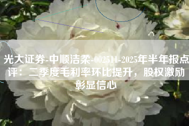 光大证券-中顺洁柔-002511-2025年半年报点评：二季度毛利率环比提升，股权激励彰显信心