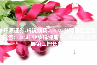 开源证券-羚锐制药-600285-公司信息更新报告：2025H1业绩稳健增长，银谷并表拓展第二增长曲线