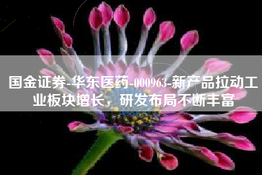 国金证券-华东医药-000963-新产品拉动工业板块增长，研发布局不断丰富