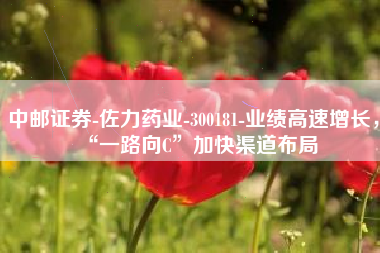 中邮证券-佐力药业-300181-业绩高速增长，“一路向C”加快渠道布局