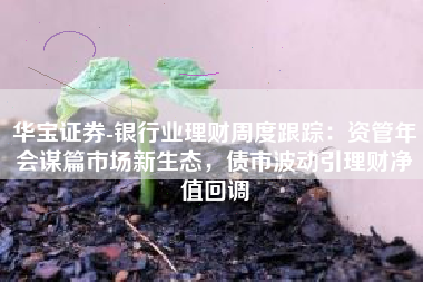 华宝证券-银行业理财周度跟踪：资管年会谋篇市场新生态，债市波动引理财净值回调