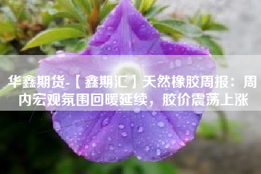 华鑫期货-【鑫期汇】天然橡胶周报：周内宏观氛围回暖延续，胶价震荡上涨