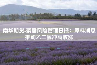 南华期货-聚酯风险管理日报：原料消息推动乙二醇冲高收涨