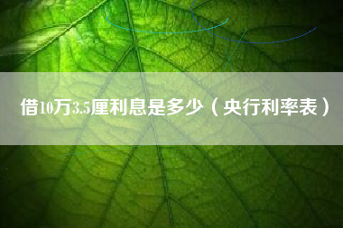 借10万3.5厘利息是多少（央行利率表）