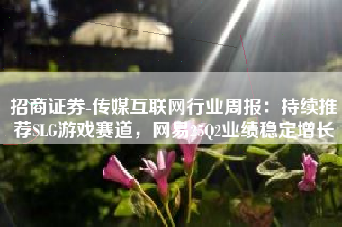 招商证券-传媒互联网行业周报：持续推荐SLG游戏赛道，网易25Q2业绩稳定增长
