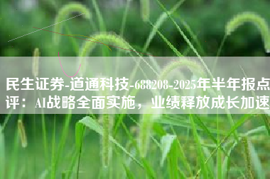 民生证券-道通科技-688208-2025年半年报点评：AI战略全面实施，业绩释放成长加速
