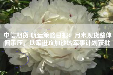 中信期货-航运策略日报：月末现货整体偏承压，以军进攻加沙城军事计划获批