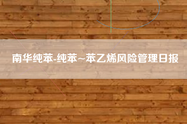 南华纯苯-纯苯~苯乙烯风险管理日报