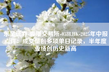 东吴证券-香港交易所-0388.HK-2025年中报点评：成交量创多项单日记录，半年度业绩创历史新高
