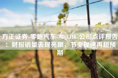 方正证券-零跑汽车-9863.HK-公司点评报告：财报销量表现亮眼，节奏提速再超预期