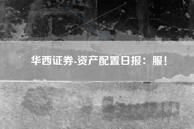 华西证券-资产配置日报：服！