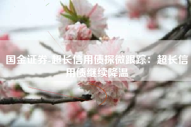 国金证券-超长信用债探微跟踪：超长信用债继续降温