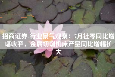 招商证券-行业景气观察：7月社零同比增幅收窄，金属切削机床产量同比增幅扩大