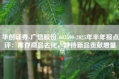 华创证券-广信股份-603599-2025年半年报点评：库存商品去化，静待新品贡献增量