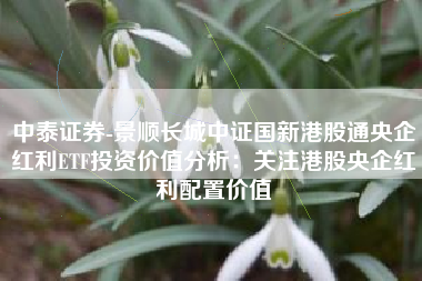 中泰证券-景顺长城中证国新港股通央企红利ETF投资价值分析：关注港股央企红利配置价值
