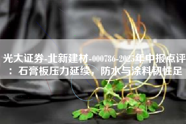 光大证券-北新建材-000786-2025年中报点评：石膏板压力延续，防水与涂料韧性足