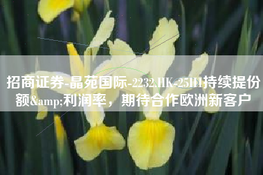 招商证券-晶苑国际-2232.HK-25H1持续提份额&利润率，期待合作欧洲新客户