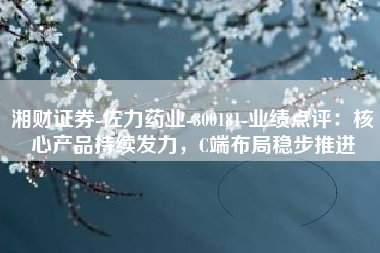 湘财证券-佐力药业-300181-业绩点评：核心产品持续发力，C端布局稳步推进