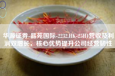 华源证券-晶苑国际-2232.HK-25H1营收及利润双增长，核心优势提升公司经营韧性