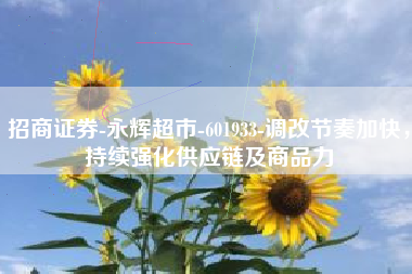 招商证券-永辉超市-601933-调改节奏加快，持续强化供应链及商品力