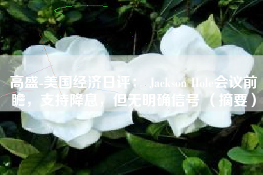 高盛-美国经济日评： Jackson Hole会议前瞻，支持降息，但无明确信号 （摘要）