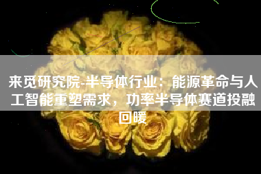 来觅研究院-半导体行业：能源革命与人工智能重塑需求，功率半导体赛道投融回暖
