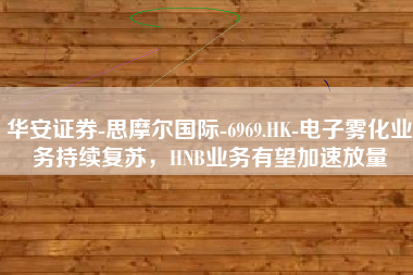 华安证券-思摩尔国际-6969.HK-电子雾化业务持续复苏，HNB业务有望加速放量