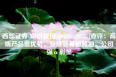 西部证券-南钢股份-600282-2025H1点评：高端产品显优势、业绩显著超预期，公司强α彰显