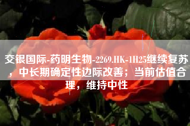 交银国际-药明生物-2269.HK-1H25继续复苏，中长期确定性边际改善；当前估值合理，维持中性
