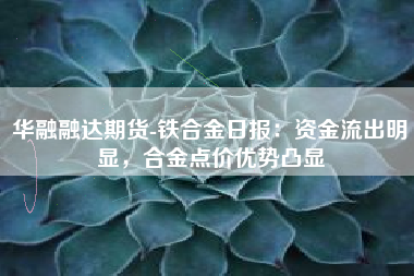华融融达期货-铁合金日报：资金流出明显，合金点价优势凸显