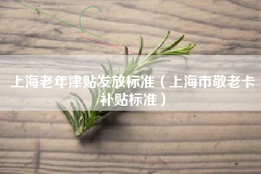 上海老年津贴发放标准（上海市敬老卡补贴标准）